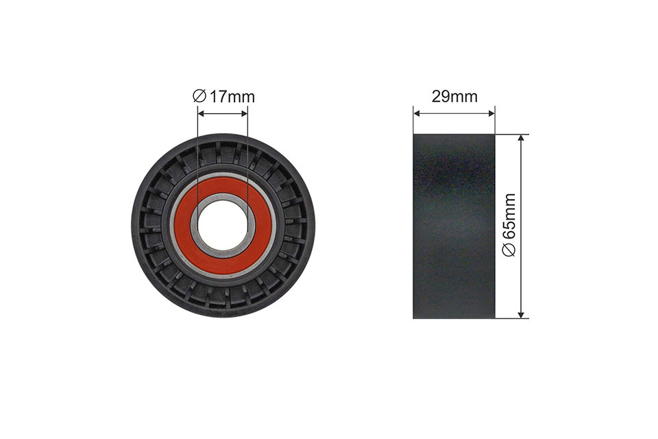 NTY PULLEY IDLER VBELT ALFA ROMEO 145/146/147 9610, 155/156 96, 166