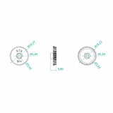 EP-R76 Gear (47 external - 44 internal teeth) Porsche instrument clusters
