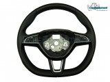OEM Flat Bottom MFSW Steering Wheel for Skoda Octavia 3 Black Stitching
