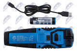 NTY INSPECTION LAMP 10W COB+2W COB ŚWIATŁO UV 1 x 1W UV LED 395nm/BARWA ŚWIATŁA: max 6500K,STRUMIEŃ ŚWIATŁA: max 1000 lm + 200 lm,BATERIA: 3.7V 2500mAh Li-ion,CZAS ŚWIECENIA: max 12h,CERTYFIKATY: IP54, IK08/