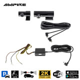 AMPIRE dual dashcam, 2K front camera and AHD rear camera, WLAN and GPS for Mercedes 