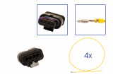 Repair kit connector 4 pin 4B0 973 712A plug housing for VW Audi Seat Skoda Cross section: 1.0mm², Version: Assembled Harness