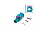 FAKRA pen - male Plug: Codierung Z / water blue