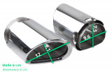 1 set of universal embellishers for exhaust tailpipes chrome Version: bottom flattened