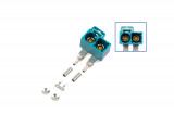 FAKRA double socket - angled like 6Q0 035 675 K Plug: Codierung Z / water blue