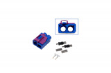 FAKRA double socket - female Plug: Coding C / signal blue