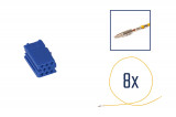 Repair kit connector 8 pin for MINI ISO connector housing blue Cross section: 0.5mm², Version: Assembled Harness