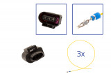 Repair kit connector 3 pin 1J0 973 723 plug housing for VW Audi Seat Skoda Cross section: 1.0mm², Version: Assembled Harness