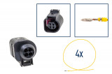 Repair kit connector 4 pin 4B0 973 712 plug housing for VW Audi Seat Skoda Cross section: 1.0mm², Version: Assembled Harness