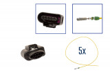 Repair kit connector 5 flatpin 8K0 973 705 housing for VW Audi Seat Skoda Cross section: 0.5mm², Version: Assembled Harness