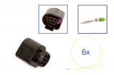 Repair kit connector 6 pin 1J0 973 713 socket housing for VW Audi Seat Skoda Cross section: 0.5mm², Version: Assembled Harness