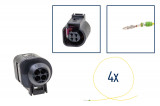 Repair kit connector 4 pin 4B0 973 712 plug housing for VW Audi Seat Skoda Cross section: 0.5mm², Version: Assembled Harness