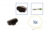 Repair kit connector 14 pin 4H0 973 717 plug housing for VW Audi Seat Skoda Cross section: 1.0mm², Version: Assembled Harness