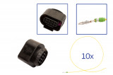 Repair kit connector 10 pin 1J0 973 715 socket housing for VW Audi Seat Skoda Cross section: 0.5mm², Version: Assembled Harness