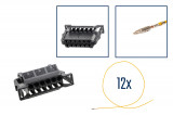 Repair kit connector 12 pin 3B0 972 726 / 6Q0 972 726 plug housing for VW Audi Seat Skoda Cross section: 0.5mm², Version: Assembled Harness