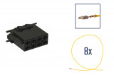 Repair kit connector 8 pin for ISO power connector housing Cross section: 1.0mm², Version: Assembled Harness
