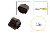 Repair kit connector 10 pin 1J0 973 715 socket housing for VW Audi Seat Skoda Cross section: 1.0mm², Version: Assembled Harness