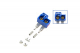 FAKRA double socket - angled like 6Q0 035 675 K Plug: Coding C / signal blue