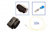 Repair kit connector 10 pin 1J0 973 735 socket housing for VW Audi Seat Skoda Cross section: 0.5mm², Version: Assembled Harness