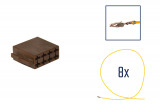 Repair kit connector 8 pin for ISO loudspeaker plug housing Cross section: 1.0mm², Version: Assembled Harness
