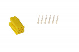 Repair kit connector 8 pin for MINI ISO connector housing yellow Cross section: 0.5-1.0mm², Version: Connector + Terminal