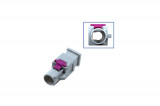 FAKRA plug housing - male like 6Q0 035 575 K Plug: Coding G / blue grey