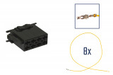 Repair kit connector 8 pin for ISO power connector housing Cross section: 0.5mm², Version: Assembled Harness
