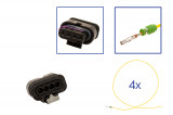 Repair kit connector 4 pin 4B0 973 712A plug housing for VW Audi Seat Skoda Cross section: 0.5mm², Version: Assembled Harness