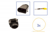 Repair kit connector 3 pin 1J0 973 803 plug housing for VW Audi Seat Skoda Cross section: 1.0mm², Version: Assembled Harness