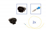 Repair kit connector 2 pin 1J0 973 722 A plug housing for VW Audi Seat Skoda Cross section: 0.5mm², Version: Assembled Harness