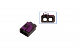 FAKRA double-socket housing - female like 6Q0 035 608 K Plug: Coding F / nut brown