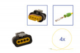 Repair kit connector 4 pin 4H0 973 704 C plug housing for VW Audi Seat Skoda Cross section: 0.5mm², Version: Assembled Harness
