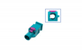 FAKRA plug housing - male like 6Q0 035 575 K Plug: Codierung Z / water blue