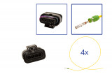 Repair kit connector 4 pin 4H0 973 704 plug housing for VW Audi Seat Skoda Cross section: 0.5mm², Version: Assembled Harness