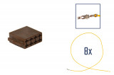 Repair kit connector 8 pin for ISO loudspeaker plug housing Cross section: 0.5mm², Version: Assembled Harness