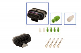 Repair kit connector 4 pin 4B0 973 712A plug housing for VW Audi Seat Skoda Cross section: 0.5-1.0mm², Version: Connector + Terminal