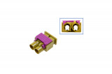 FAKRA double plug housing - male like 6Q0 035 671 K Plug: Coding K / curry yellow
