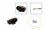 Repair kit connector 14 pin 4H0 973 717 plug housing for VW Audi Seat Skoda Cross section: 0.5mm², Version: Assembled Harness