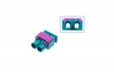 FAKRA double plug housing - male like 6Q0 035 671 K Plug: Codierung Z / water blue