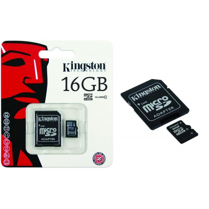 Professional Kingston 16GB MicroSDHC Card for Sony Yizo Smartphone with custom formatting and Standard SD Adapter. Class 4 . 