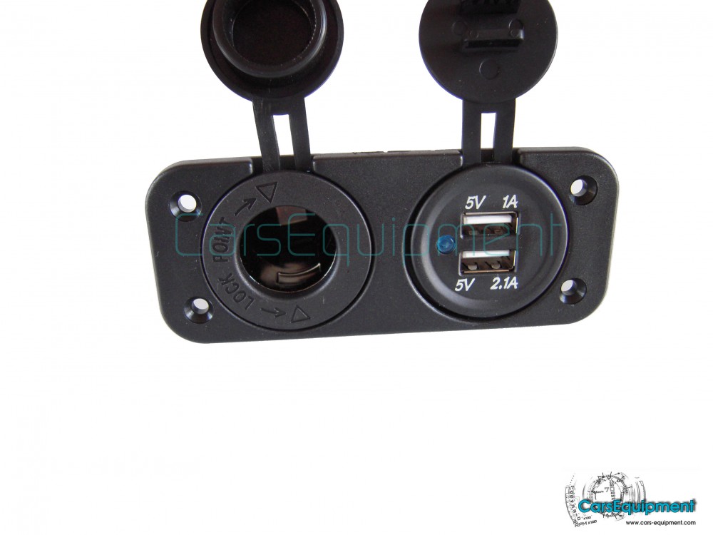 12V Dual USB Car Cigarette Lighter Socket Splitter - Charger for