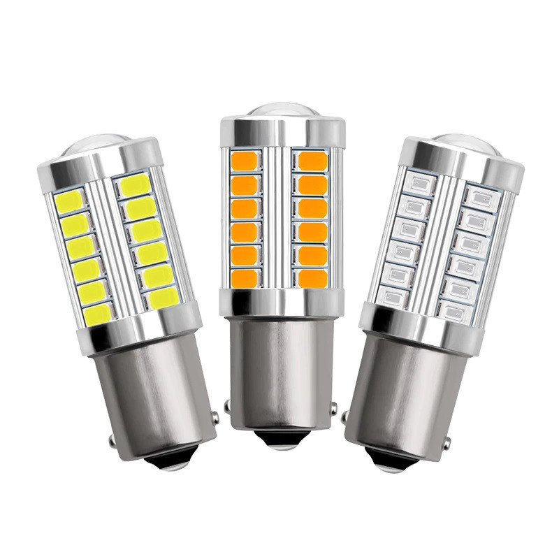 LEDIN 2x Amber High Power 18 SMD LED Tail Light Bulb 1156 BA15s 7506 3496 