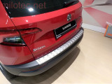 Rear Edge Protection of 5th Doors, ABS - Alu-Brusch, Karoq from 2017 rear bumper sill protection karoq bumper protection karoq rear bumper protection 