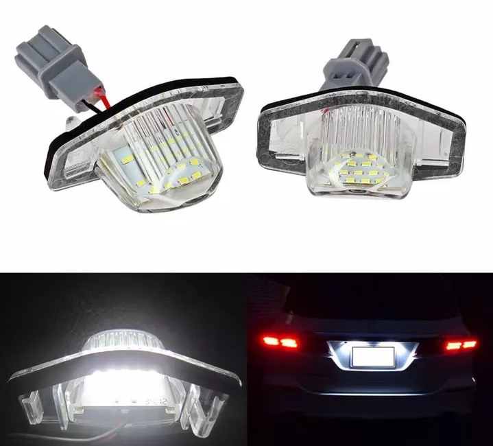 Overun Bright-TECH Series 2pcs 18 SMD Replacement LED License Plate Light Lamp Compatible with Civic Accord CR-V Element Fit 
